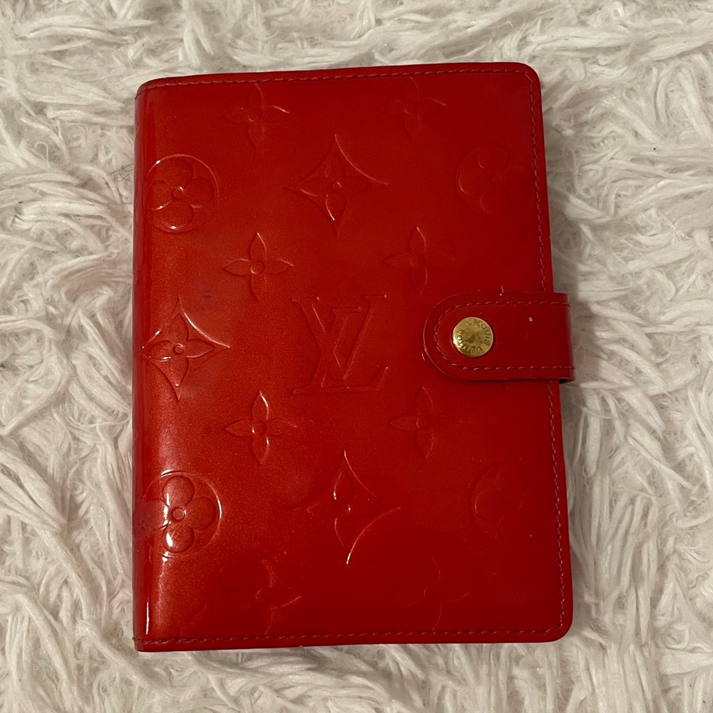 Louis Vuitton Red Vernis Leather Agenda PM